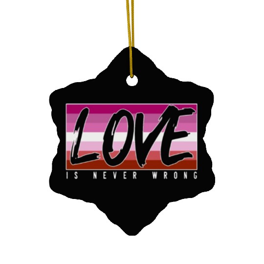 LGBTQ Love is never wrong Ceramic Ornaments