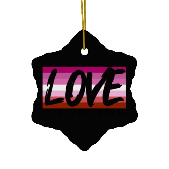 LGBTQ Love is never wrong Ceramic Ornaments