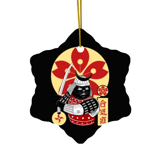 Samurai Cat Ceramic Ornaments