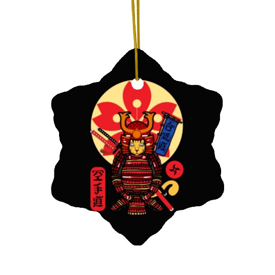 Samurai Cat Ceramic Ornaments
