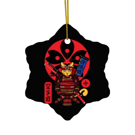Samurai Cat Ceramic Ornaments