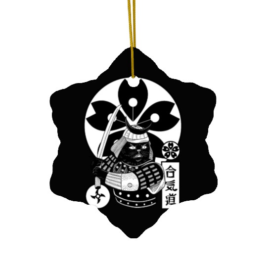 Samurai Cat Ceramic Ornaments