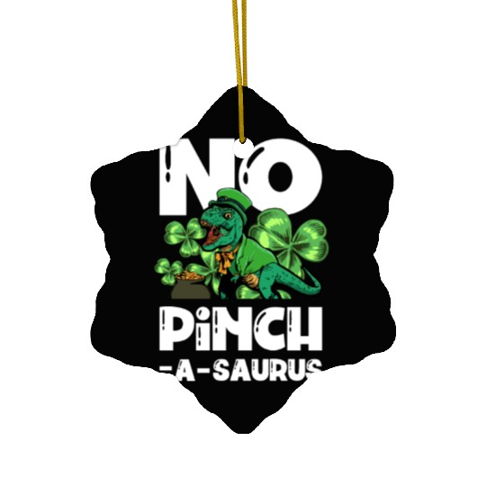 No Pinchasaurus Dinosaur Irish St. Patricks Day Ceramic Ornaments
