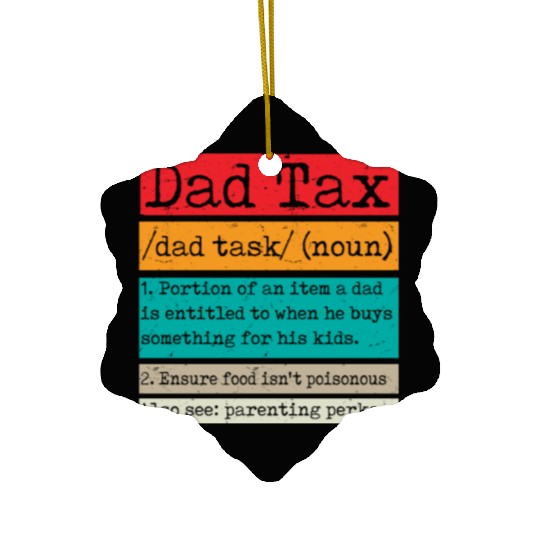 Vintage Dad Tax Definition Men Funny Father's Day Ceramic Ornaments