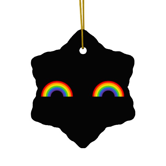 LGBT Rainbow Flag Titties Ceramic Ornaments