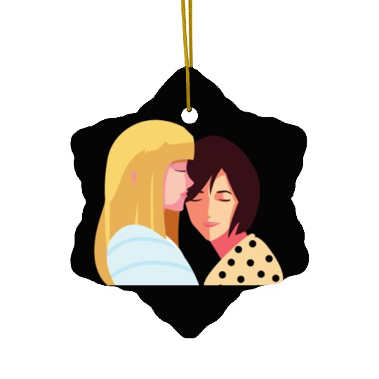 lesbian lgbtq pride valentine day 2023 valentines Ceramic Ornaments