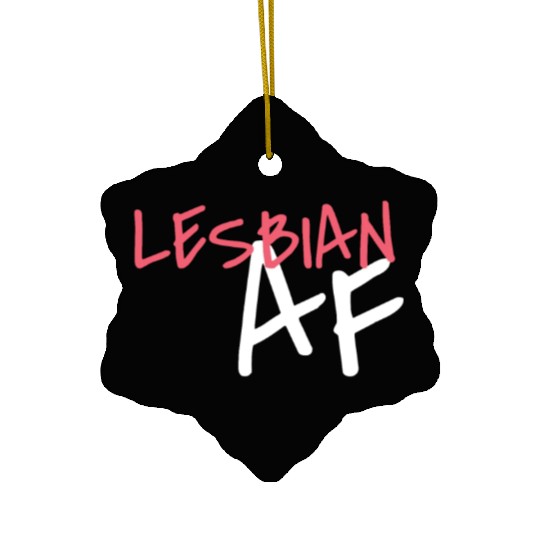 Lesbian AF LGBT Graffiti Pride Month Ceramic Ornaments
