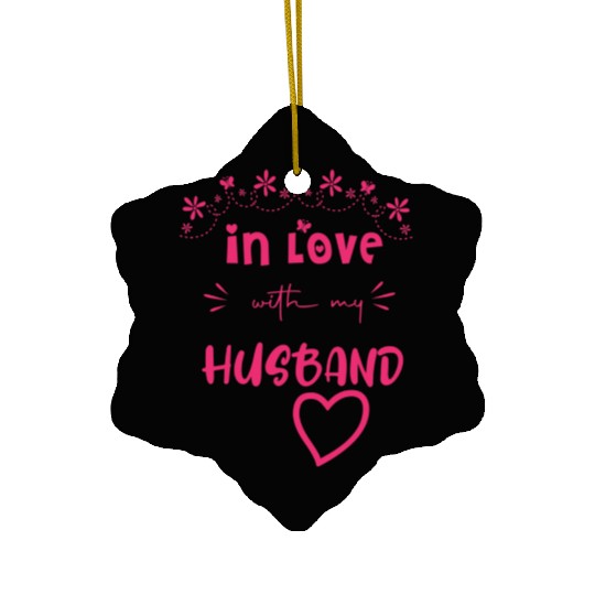 Love with My hasband Cute Valentine day Mom to Be Ceramic Ornaments