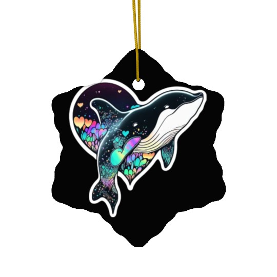Orca Is My Valentine, Love Hearts Orca Valentines Ceramic Ornaments