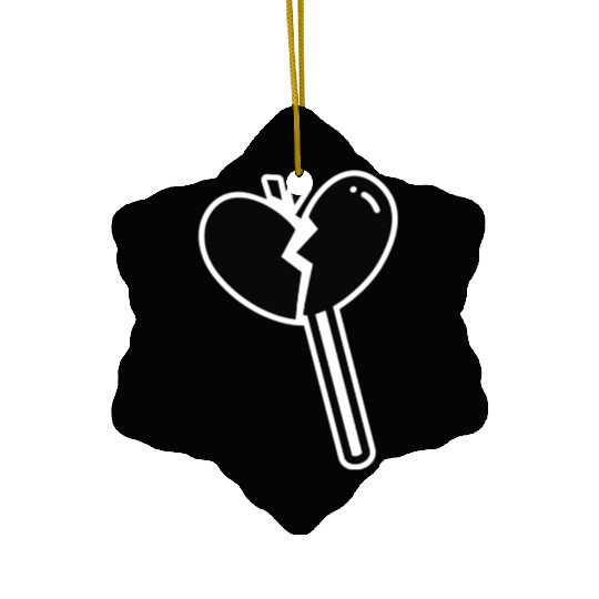 Broken Heart Lollipop Candy Ceramic Ornaments
