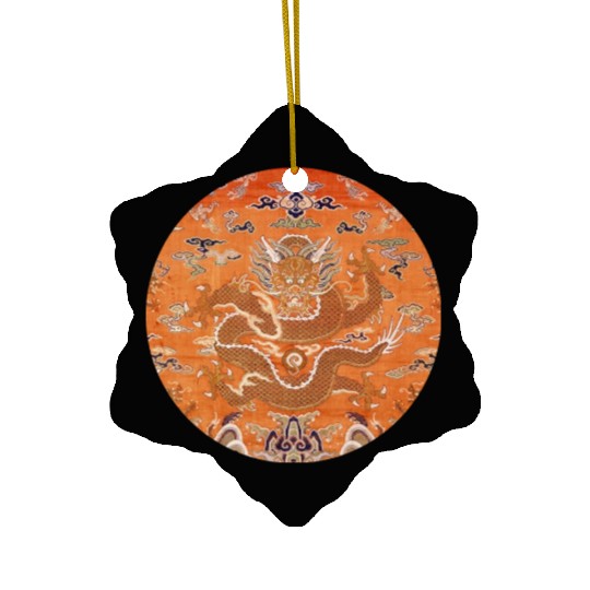 Chinese dragon fabric Ceramic Ornaments