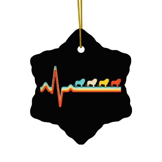 lion retro heartbeat Ceramic Ornaments