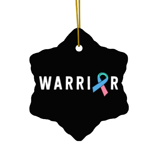 Thyroid Cancer Warrior Men Pink Blue Teal Ribbon Ceramic Ornaments