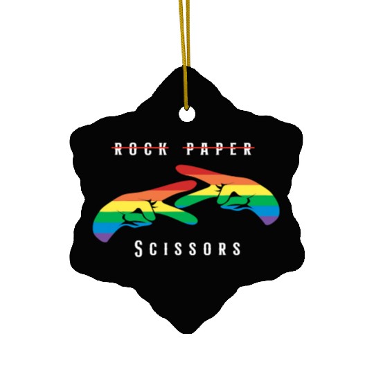 Rock Paper Scissors | Funny Lesbian Pride LGBT Ceramic Ornaments