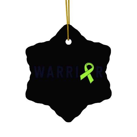 Warrior Lime Green Awareness Ribbon Lyme Disease Ceramic Ornaments