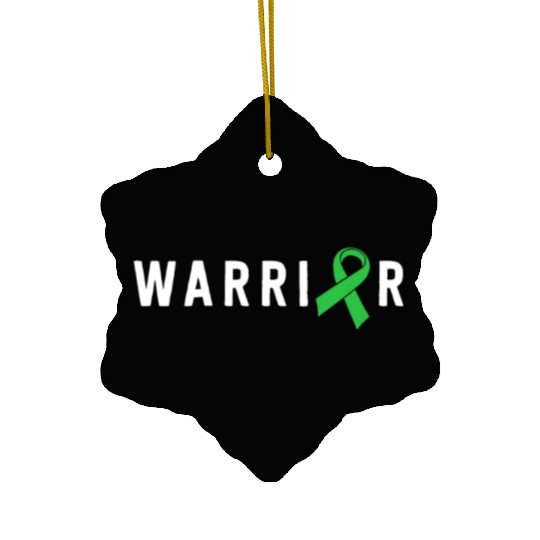 Mental Health Warrior Green Ribbon Awareness Ceramic Ornaments