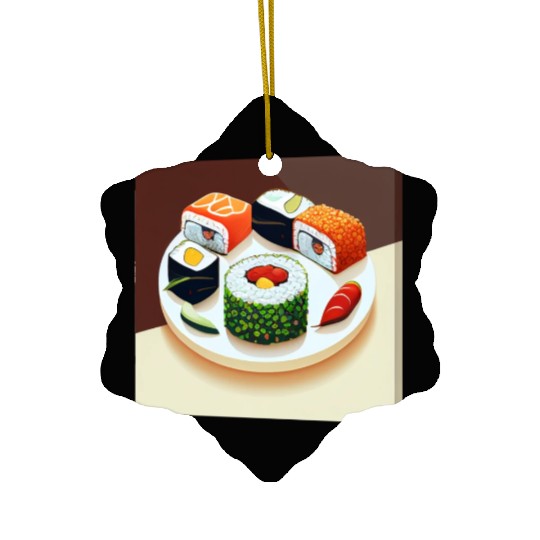 Beautiful Sushi Painting Ceramic Ornaments
