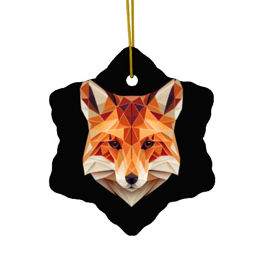 Fox Polygon Wild Animal Lover Wildlife Zookeeper Ceramic Ornaments