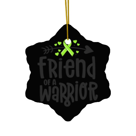 Friend Of A Warrior Lime Green Ribbon Lyme Ceramic Ornaments