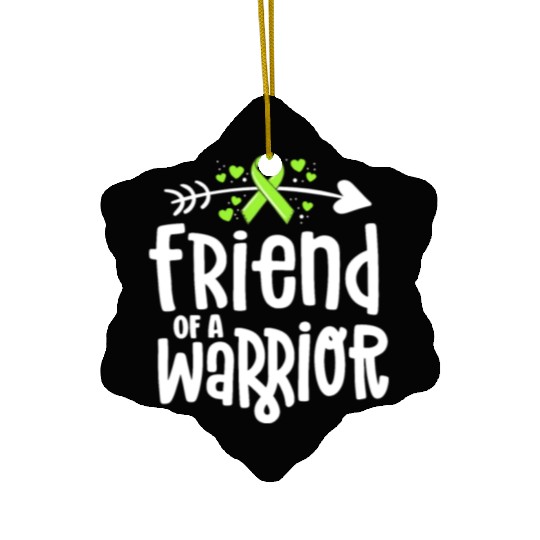 Friend Of A Warrior Lime Green Ribbon Lyme Ceramic Ornaments
