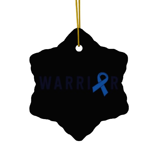 Colon Cancer Warrior Men Dad Father Dark Blue Ceramic Ornaments