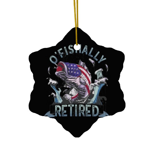 Ofishally Retired Fishing Retro Retirement Fishing Ceramic Ornaments