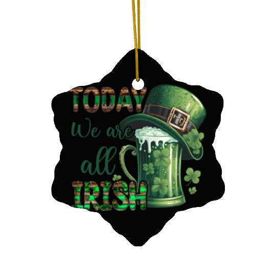 Mens St Patricks Day All Irish Green Shamrock Ceramic Ornaments