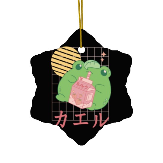 Strawberry Milk Frog Japanese Ceramic Ornaments