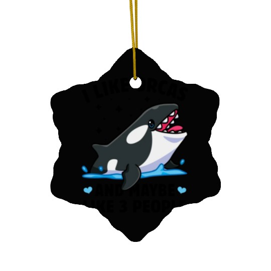 I like orcas and maybe like 3 people killer whale Ceramic Ornaments