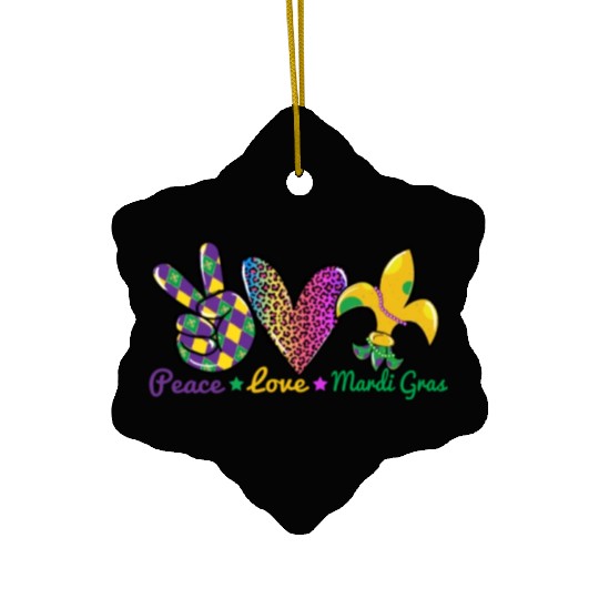 Love Peace Mardi Gras Outfit New Orleans Ceramic Ornaments