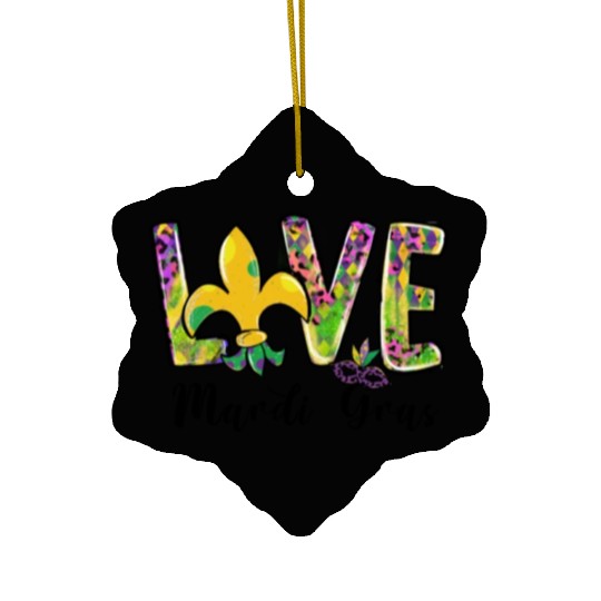 New Orleans Kids Girls Love Mardi Gras Outfit Ceramic Ornaments