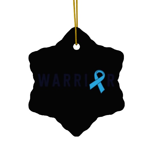 Prostate Cancer Warrior Light Blue Ribbon Dad Ceramic Ornaments