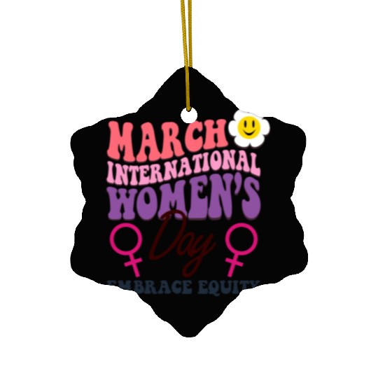 International Women's Day 2023 Theme Embrace Equit Ceramic Ornaments