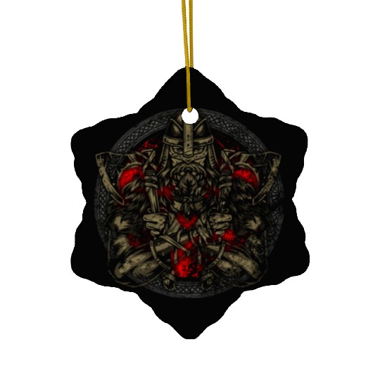 Viking Armor Axe Scandinavian Warrior Nordic Mytho Ceramic Ornaments