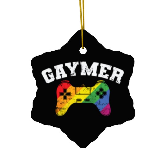 Gamer Controller Gaymer LGBT Pride Ceramic Ornaments