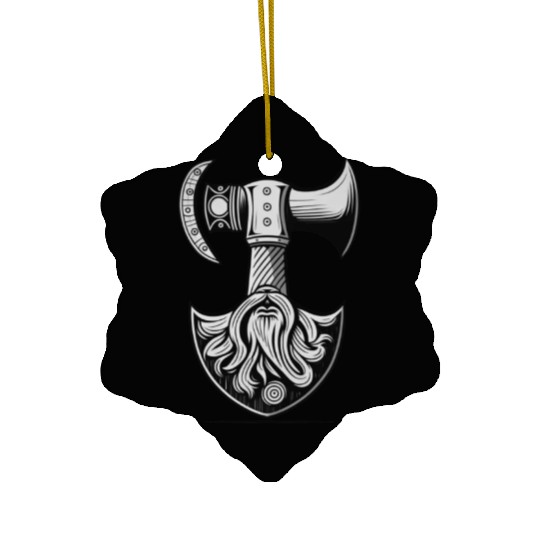 Odin Viking Ax Axe Valhalla Norman Norse Ceramic Ornaments