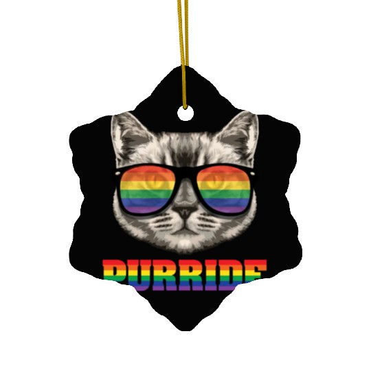 Purride Cat Rainbow Homosexuell Gay Ceramic Ornaments
