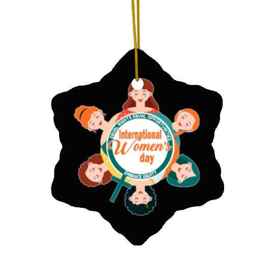 International Women's Day: Embrace Equity Ceramic Ornaments