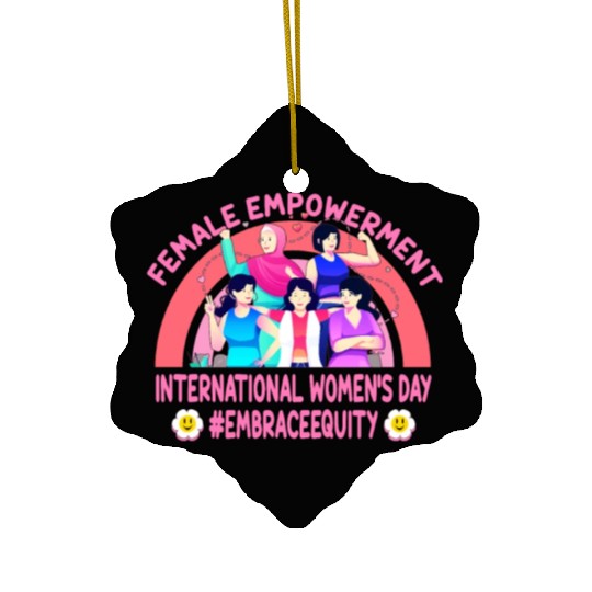 International Women's Day: Feminism Embrace Equity Ceramic Ornaments