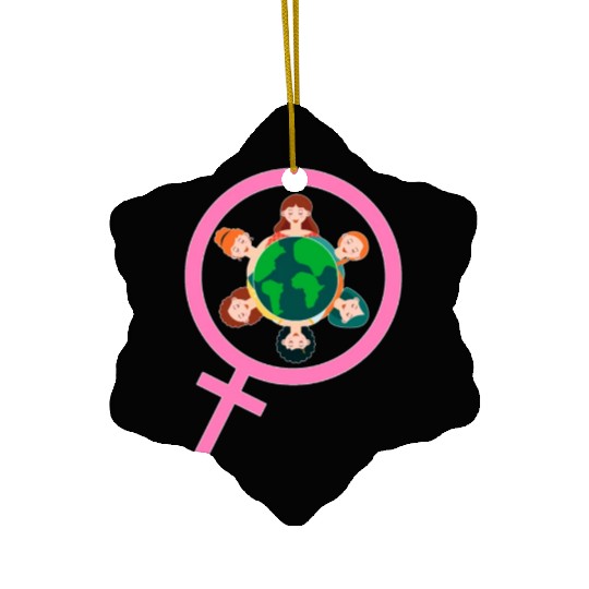 International Women's Day Embrace Equity Ceramic Ornaments