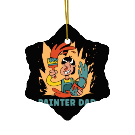Painter Painting Dad Ceramic Ornaments