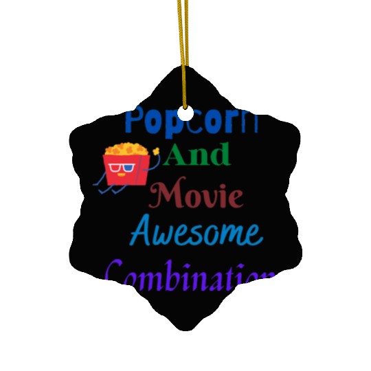 Popcorn And Movie Awesome Combination Ceramic Ornaments