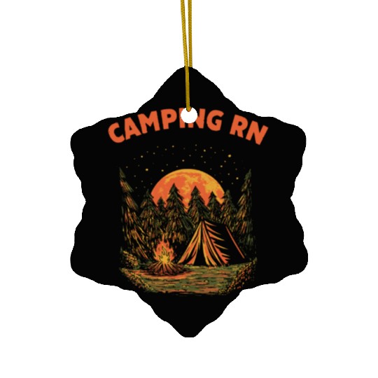 Camping RN Camper Forest Camp Jungle Vacation Wild Ceramic Ornaments
