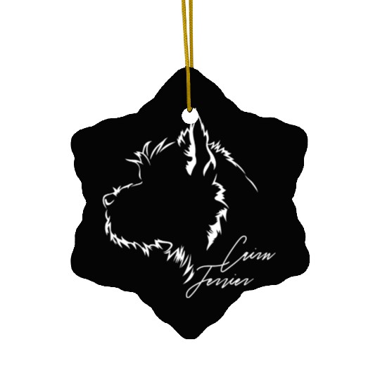 Funny Cairn Terrier Profile dog mom Ceramic Ornaments