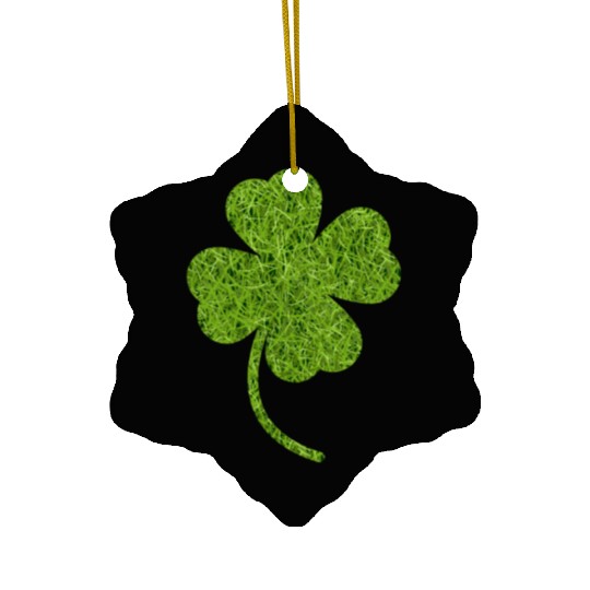 Shamrock Grass Print Ceramic Ornaments