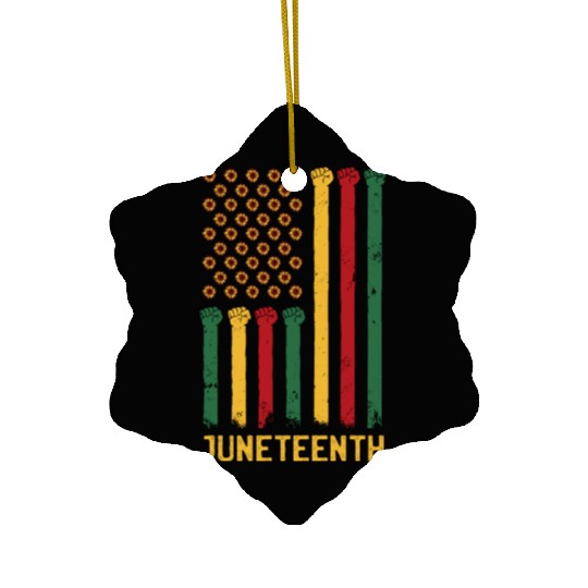 US Flag Juneteenth Ceramic Ornaments