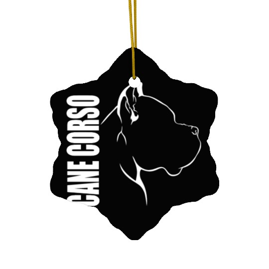 Proud Cane Corso Profile dog mom Ceramic Ornaments