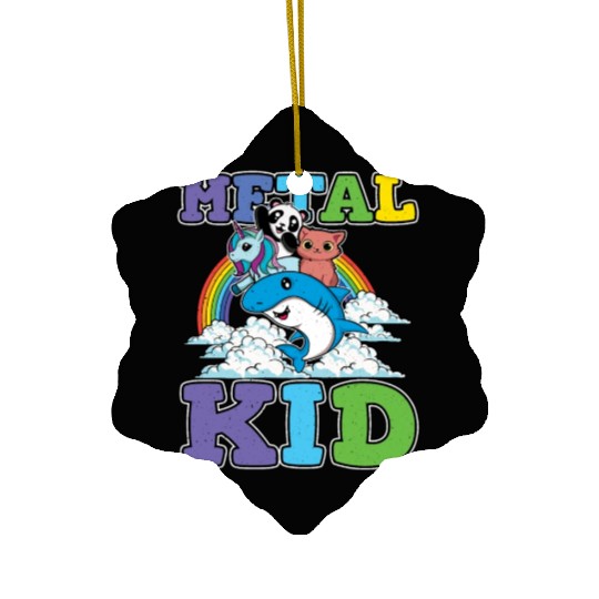 Unicorn Shark Panda Cat Love Music Rock Metal Kid Ceramic Ornaments