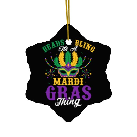 Beads & Bling It's A Mardi Gras Thing Parade Mask Ceramic Ornaments
