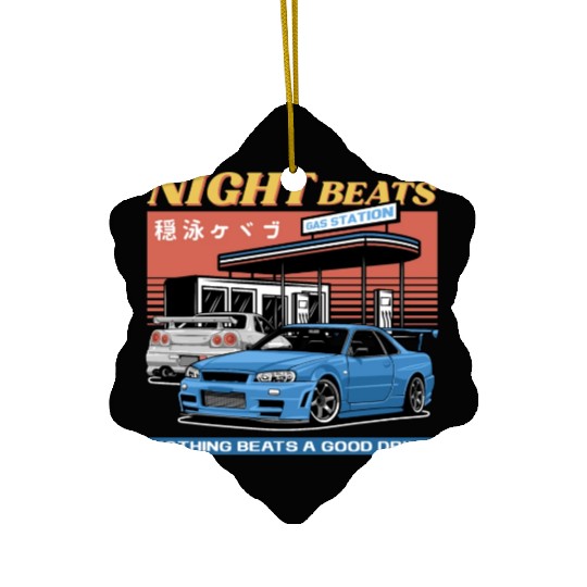 Night Beats Ceramic Ornaments